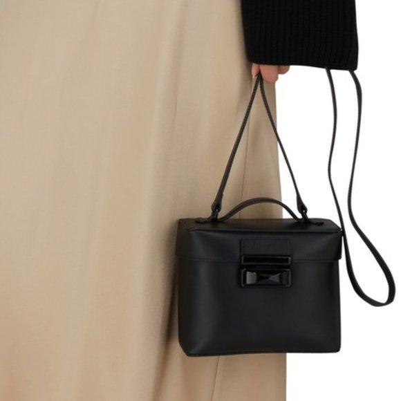 Gia Borghini RHW Small Camera Bag Calfskin Black New - Picture 1 of 10